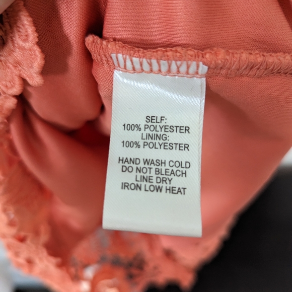 Lulu's Love Poem Coral Orange Lace Mini Dress - Picture 5 of 5
